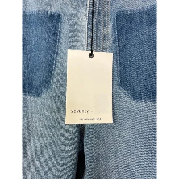 NWT Seventy + Mochi High Rise Mabel Wide Leg Jean Patch Pocket Rodeo Vintage - Picture 4 of 7